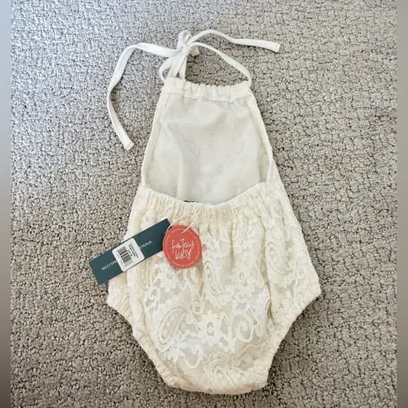 Bailey’s Blossoms Drake Halter Romper White Lace Baby Size 3-6 Months NWT - Picture 3 of 8